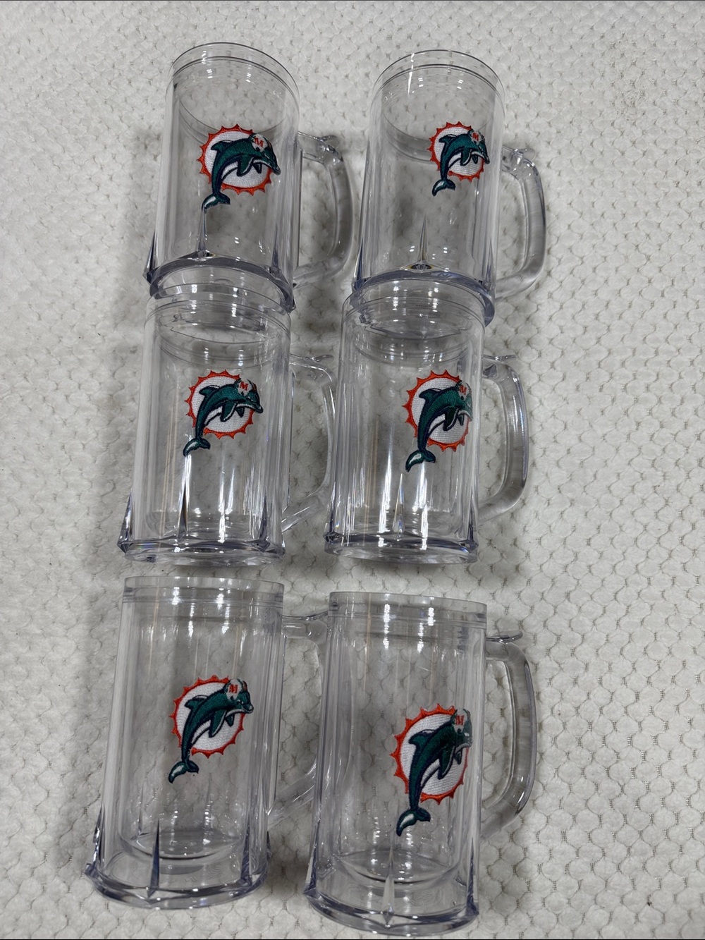 Tervis Tumbler Miami Dolphins Clear Beer Mugs - Set of 6